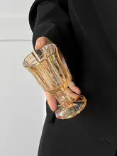 レトロ彫刻デザインのシャンパングラス【バロックスタイル・軽やかで上品・冷飲用】