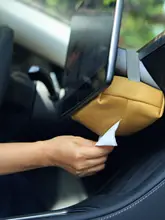 高級本革製 車載ティッシュボックス【クリエイティブなサンシェード取り付け】
