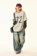 ヴィンテージ風迷彩デザイン長袖Tシャツ【秋用・レディース】