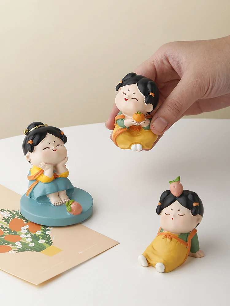 中国風デザインの唐仕女飾り物：伝統工芸品のおしゃれなリビングアクセント