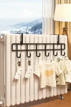 暖房用パイプ取り付けハンガーラック【穴あけ不要・タオル掛け付き】