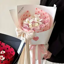 ドット柄の花束用ラッピングペーパー【手作りDIY用・花材資材】