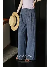 クラシックデザインのチェック柄ストレートパンツ【フィット・通勤・快適】