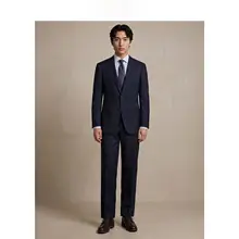 ビジネススーツ【抗シワ・易お手入れ・ダークブルー・男性用】（セットアップ対応）