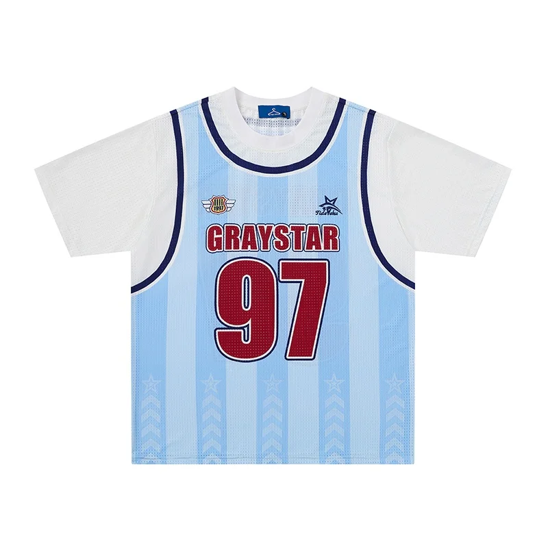 デジタルプリントのフレンチスリーブジャージャーTシャツ：通気性とデザインのバランスを実現