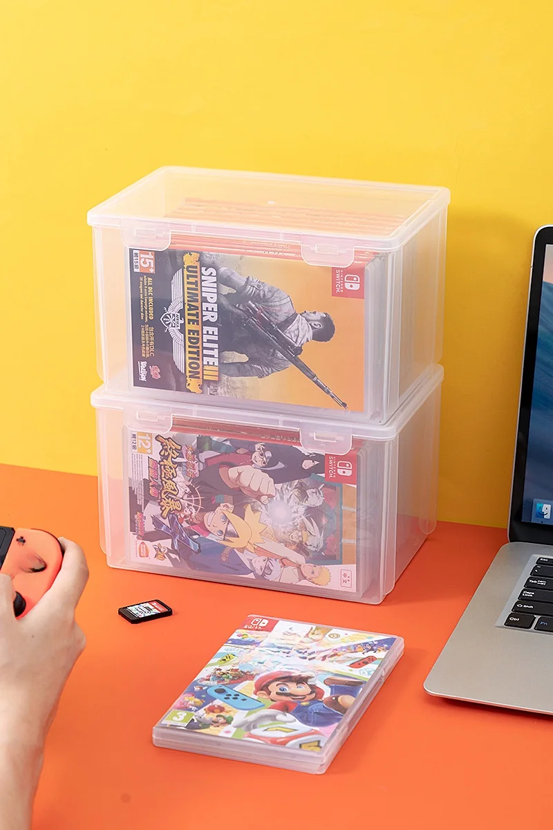 Switchゲームカード用透明保護ボックス：デスクトップ収納で家庭でのゲーム管理を最適化