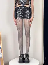 花柄ハイソックス【春夏用・レトロデザイン・軽やかな透かし編み】