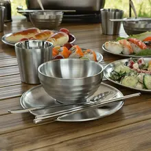 LTHW アウトドア携帯用食器セット【キャンプ・ピクニック用・多層水筒・スプーンと箸付き】