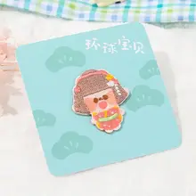 漫画のキャラクター刺繍ステッカーリネンバッグ