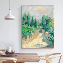 カミュのリビングルームの背景の壁の風景装飾絵画