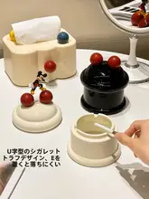 可愛いデザインの陶製耳かき・つまようじ収納ボックス【多用途・コンパクト・ホワイト】