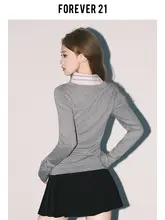 学院風のストライプデザインポロシャツ【長袖・フィット感・女性用】（セットアップ対応）