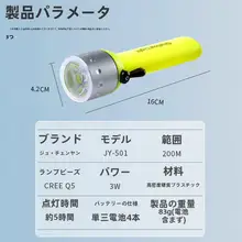 LEDマグネット潜水用照明懐中電灯【20m防水・強光・釣り用・単三電池対応】