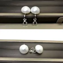 穴あけ不要 天然真珠の耳クリップ【S925銀製・無痛・透明デザイン】