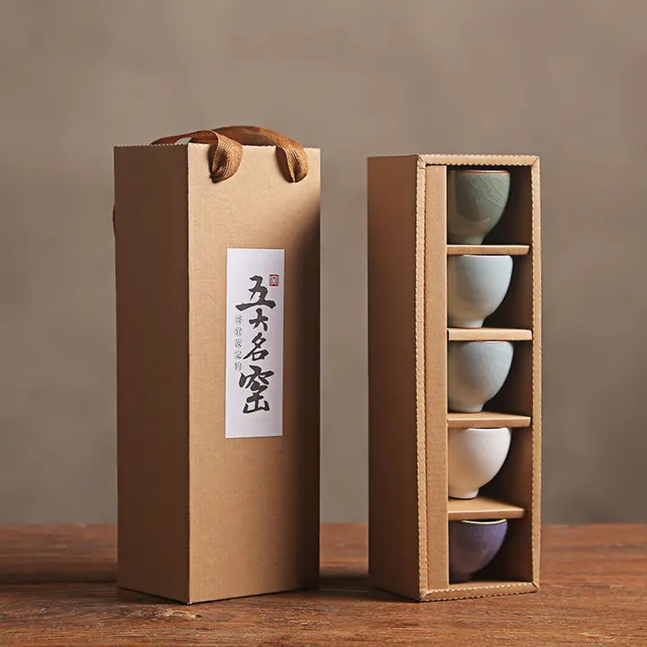 功夫用 陶器茶器セット【汝窯小茶杯・五大名窯デザイン】