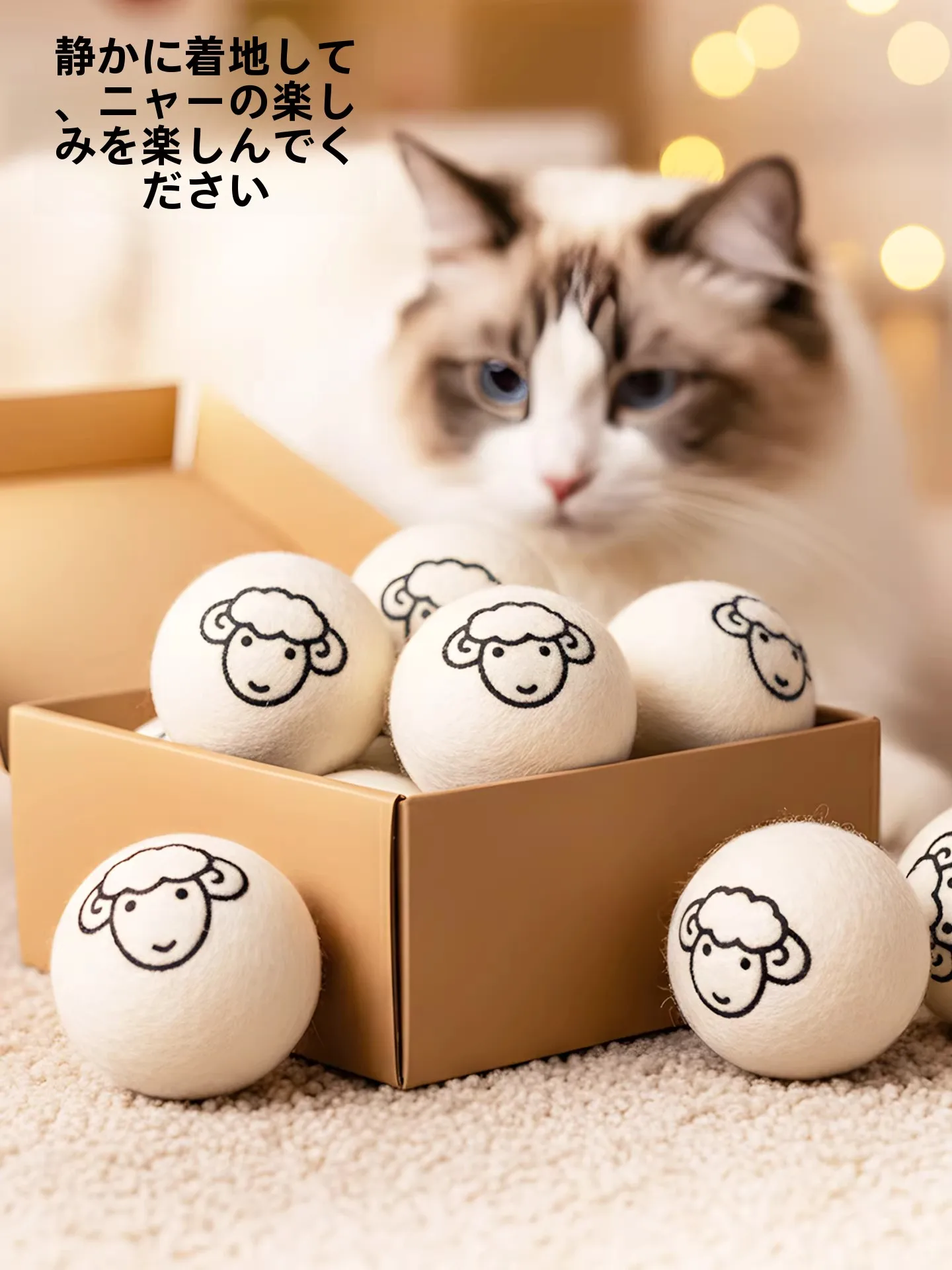 静音ウールボールおもちゃ：猫の狩りを楽しむための低騒音・高耐久設計