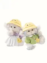 長毛テディベアと小猴子のぬいぐるみ【幼稚園用・お出かけにも最適・ギフトボックス入り】