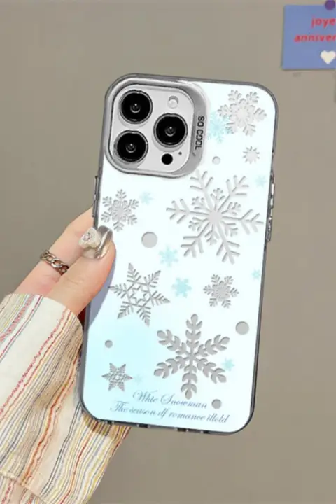 冬の雪の結晶デザインのスマートフォンケース【iPhoneやAndroid対応】