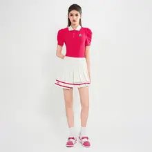 Castelbajac 高尔フ レディースショートスカート【夏用・アートデザイン・百褶】