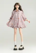 長袖ブラウス レディース オーガンジー 立体フラワー ラベンダー 薄手 UVカット 羽織り おしゃれ きれいめ 秋 「KEIKO」