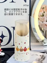 化粧ブラシ収納筒【防塵・化粧台用・口紅やアイシャドウ置き】