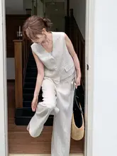 セットアップ 2点セット レディース シフォンベスト ワイドパンツ クール 夏