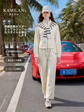 スポーツカジュアル女性用トップスとパンツ【長袖・快適な着心地】（セットアップ対応）