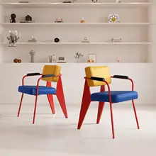 高級感あるカフェ用ダイニングチェア【メタルアーム・モダンデザイン・北欧スタイル】