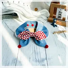 レトロな子供向けデザイン！猫と犬用のペットエプロン【ネクタイ付き】