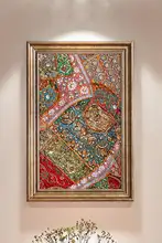 ウォールアート 手刺繍 エスニック ボヘミアン インド 壁掛け リビング 玄関 ダイニング インテリア