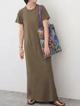 カラフルな花柄デザインの全棉キャンバストートバッグ【韓国輸入・ファッション・手描き風】