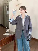 オシャレな配色の襟付きジャケット【春秋用・女性用・デザイン性の高いスタイル】（セットアップ対応）