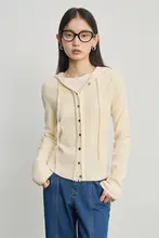 小柄な方向けのフィット感あるニットカーディガン【秋冬用・着痩せ効果】（セットアップ対応）
