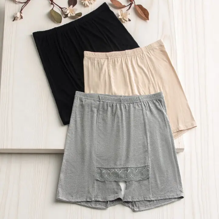 極上の柔らかさモダール素材の安全パンツ【大きいサイズ・レース・夏用・透け防止】（セットアップ対応）