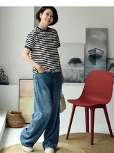 カラーブロックストライプ半袖Tシャツ【ラウンドネック・スタイル・シンプルデザイン】