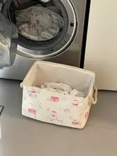 可愛らしい大容量折りたたみ式ランドリーバスケット【家庭用・衛生間用・床置きタイプ】