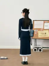学院風制服【レディース・長袖トップス・ミドル丈スカート】（セットアップ対応）