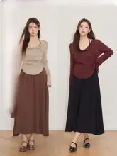 長袖トップスとワンピースのコーディネート【スリム効果・女性向け】（セットアップ対応）