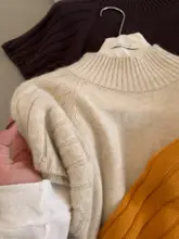 ハイネックニットセーター【半袖・カジュアル・女性用】