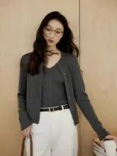 ベスト 半袖 プルオーバー セーター カーディガン 二点セット レディース 秋 超細ウール