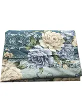 プリント生地のベッドカバー【未使用・ファスナーなし・小枕カバー付き】