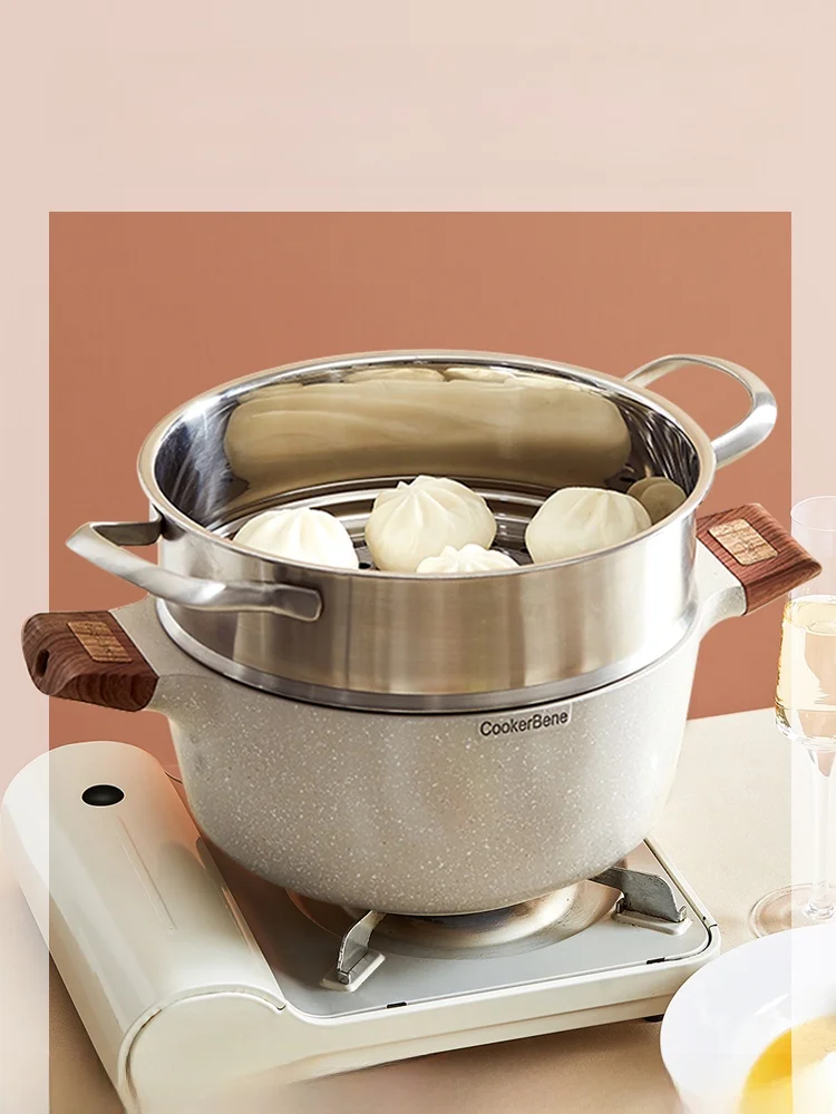 CookerBene マイファン石製ノンスティック鍋：電磁調理対応の24cmミニサイズが日常送礼に最適な理由