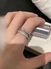 純銀製 ダブルダイヤモンドエンボスリング【スタイリッシュ・個性的】