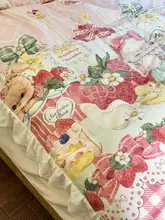 花柄ロリータデザインのミルクフリース四件セット【フランネルベッドリネン・レーストリム】（セットアップ対応）