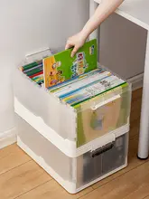 本収納ボックス クリア プラスチック 防塵 蓋付き 家庭用 学生用 本整理