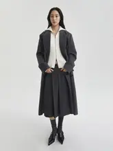 オリジナルデザインのビンテージ風ウールダブルブレストコート【パッド付き・シルエット】