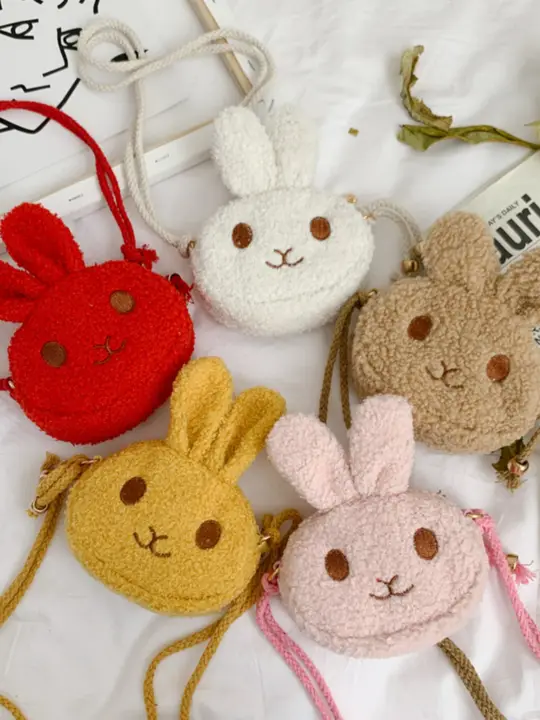 かわいいウサギデザインの斜め掛けバッグ【子供用・ミニサイズ・お出かけに最適】