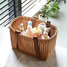 Kens かご型プラスチック製ショッピングバスケット【野菜・果物・収納用・ピクニック対応】