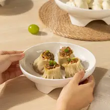 陶器製 スチームトレイ【高脚デザイン・電子レンジ対応・万能円形蒸し器】