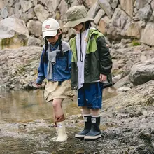 子供用束口 レインシューズ アウトドア キャンプ 防水
